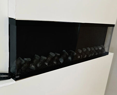 Elektrikli Dekoratif Yapay Şömine Bluetooht Sabit Çıtırtı 100X25 X21 Cm
