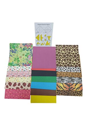 Karışık Desenli 100lü Origami Kağıt Seti -1 Paket