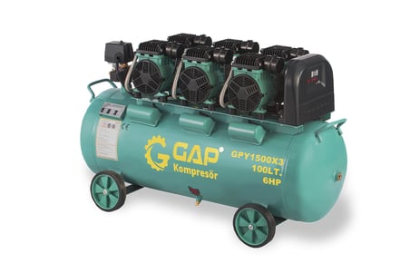 Gap Kompresör GPY1500x3 6 Hp 8 Bar 100 lt Sessiz Yağsız Kompresör
