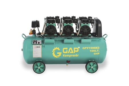 Gap Kompresör GPY1500x3 6 Hp 8 Bar 100 lt Sessiz Yağsız Kompresör