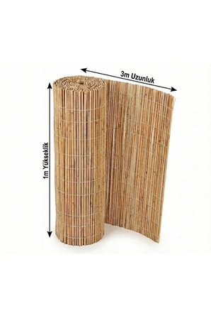 Doğal Kamış Hasır Bahçe Çiti 1x3 Metre Balkon Çiti Gölgelik Çit Dekoratif Gizlilik Perdesi Hasır Çit