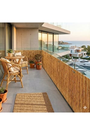 Doğal Kamış Hasır Bahçe Çiti 1x3 Metre Balkon Çiti Gölgelik Çit Dekoratif Gizlilik Perdesi Hasır Çit