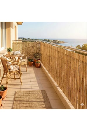 Doğal Kamış Hasır Bahçe Çiti 1x3 Metre Balkon Çiti Gölgelik Çit Dekoratif Gizlilik Perdesi Hasır Çit