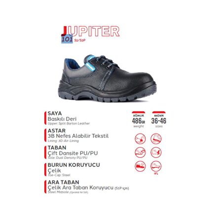 Mekap Jupiter 101 S1P Çelik Burun İş Ayakkabısı