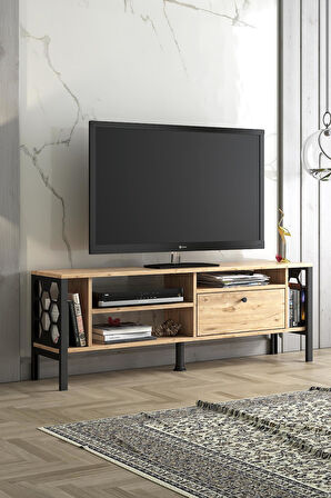 Wood'n Love Hera 140 Cm Tv Ünitesi - Atlantik Çam / Siyah