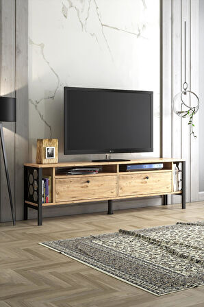 Wood'n Love Luna 160 Cm Tv Ünitesi - Atlantik Çam / Siyah