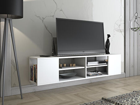 Wood'n Love Echo 150 Cm Duvara Asma Tv Ünitesi - Beyaz