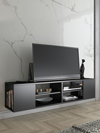 Wood'n Love Echo 150 Cm Duvara Asma Tv Ünitesi - Siyah