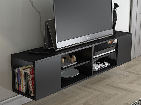 Wood'n Love Echo 150 Cm Duvara Asma Tv Ünitesi - Siyah