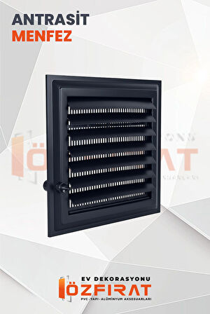 Menfez 30x30 CM — Banyo, Tuvalet - WC Havalandırma Menfezi — Plastik — Antrasit