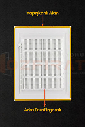 Menfez 45x65 CM — Banyo, Tuvalet - WC Havalandırma Menfezi — Plastik — Beyaz