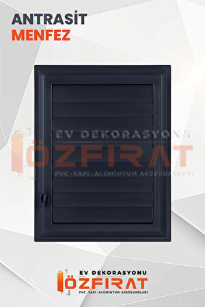 Menfez 45x65 CM — Banyo, Tuvalet - WC Havalandırma Menfezi — Plastik — Antrasit