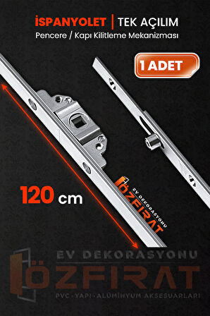120cm Tek Açılım İspanyolet – PVC Pimapen Kapı Pencere Kilidi – (1 Adet)