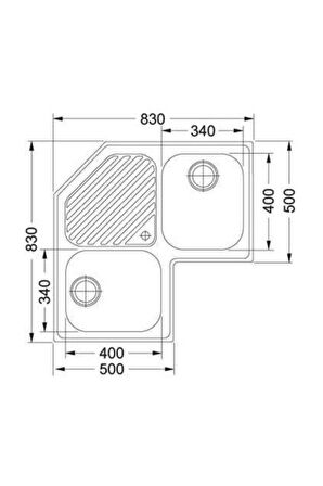Franke Pnx 621.e Evye, Progresso, 2 Göz, Damlalıklı, Köşe, Inox 101.0021.585