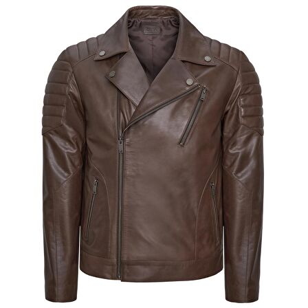 Desa Kahve Nereo Erkek Deri Biker Mont