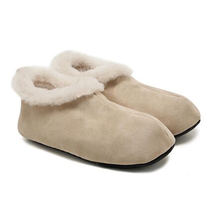 Desa Beyaz Kadın Fluffy Yünlü Patik