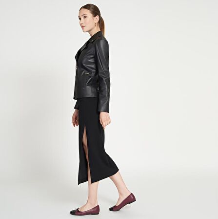 Beatrix Kadın Deri Biker Ceket