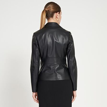 Beatrix Kadın Deri Biker Ceket