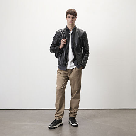 Agostino Siyah Erkek Deri Ceket