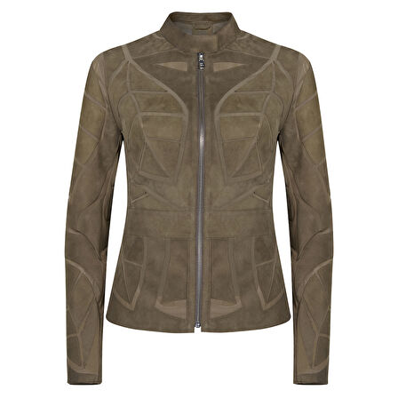 Origa Kadın Yaprak Panelli Deri Ceket