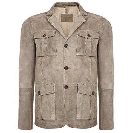 Antonin Bej Erkek Süet Safari Ceket
