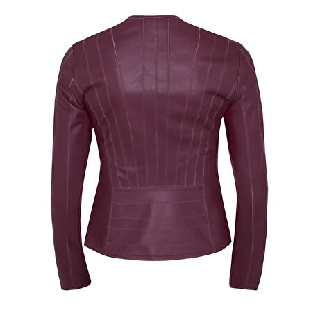 Deundria Kadın Fit Panelli Deri Ceket