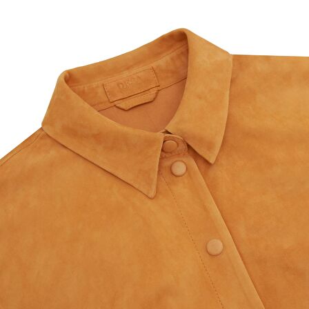 Jemma Turuncu Kadın Kısa Kollu Süet Gömlek