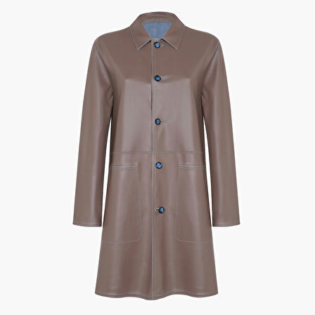 Simonetta Kadın Çift Taraflı Süet Deri Pardösü