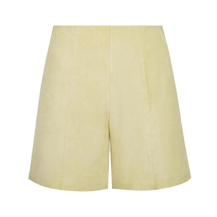 Silino Yeşil Kadın Süet Deri Mini Şort