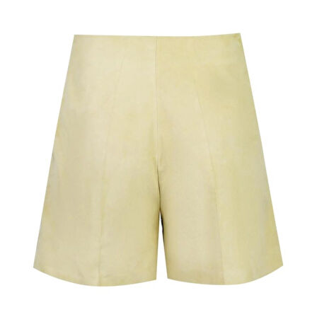 Silino Yeşil Kadın Süet Deri Mini Şort