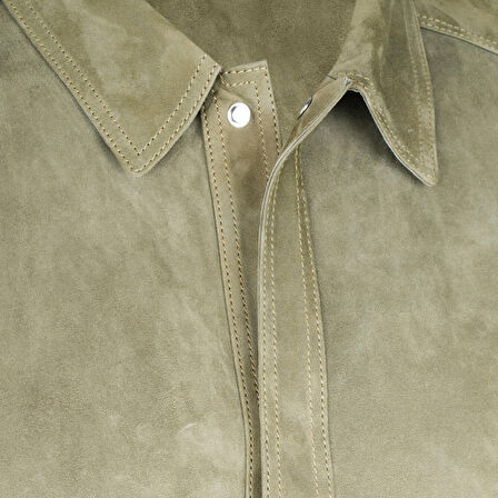 Osvaldo Yeşil Erkek Süet Gömlek