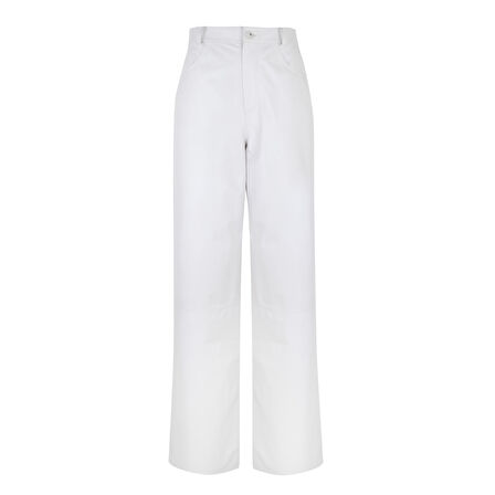 Zelinda Beyaz Kadın Deri Pantolon