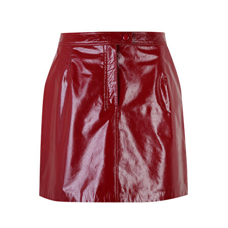 Barretta Kırmızı Kadın Rugan Deri Etek