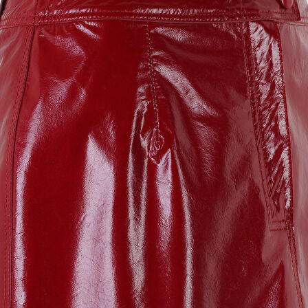 Barretta Kırmızı Kadın Rugan Deri Etek