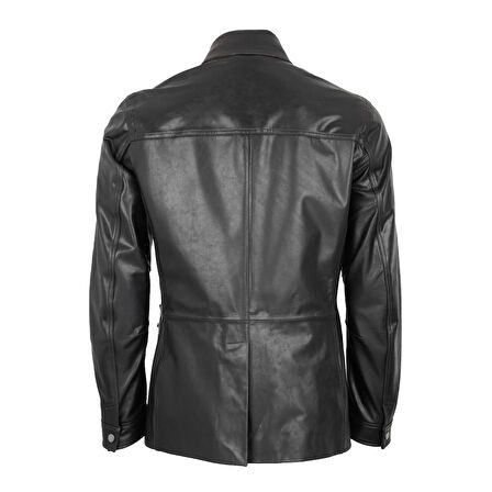 Briton Koyu Kahve Erkek Deri Mont