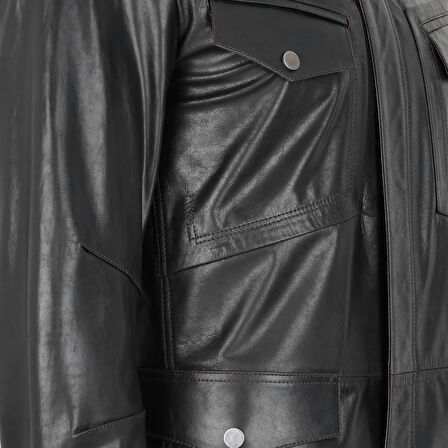 Briton Koyu Kahve Erkek Deri Mont