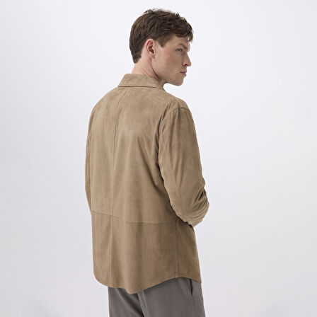 Saverio Kahve Erkek Süet Deri Gömlek