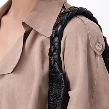 Abree Bej Kadın Süet Deri Ceket