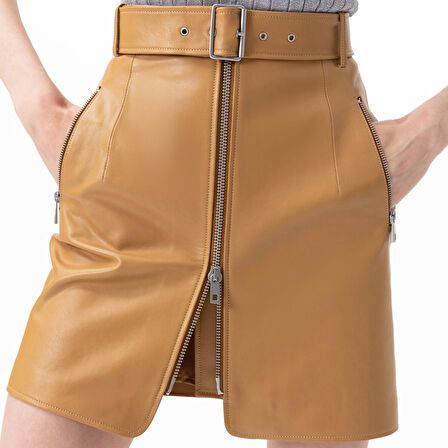 Abrienne Kadın Deri Etek