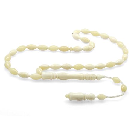 Sistemli Arpa Kesim Natural Renk Deve Kemiği Tesbih