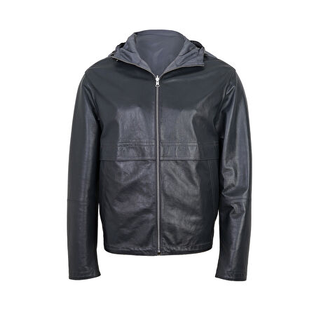 Alanzo Gri Erkek Çift Taraflı Bomber Deri Ceket