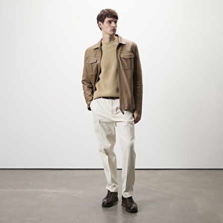 Carlino Kahve Erkek Deri Mont