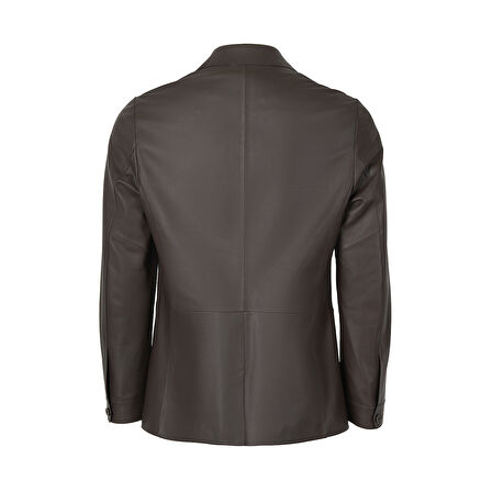 Auburn Kahverengi Erkek Deri Blazer Ceket