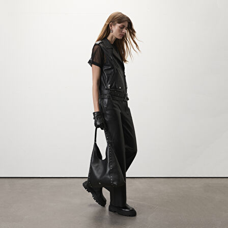 Alikae Siyah Kadın Deri Yelek