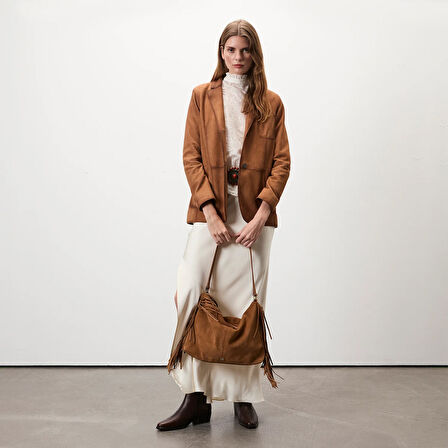 Sitara Taba Kadın Süet Blazer Ceket