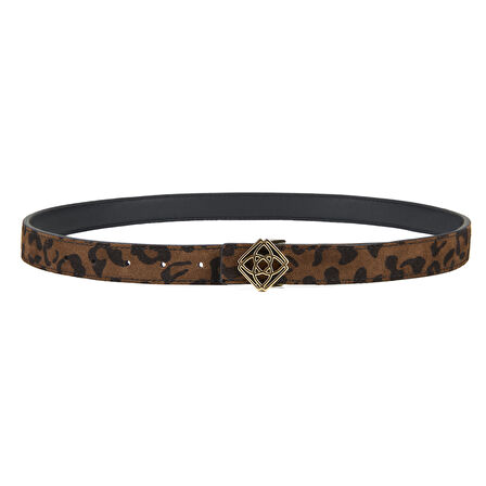 Kieran Leopar Kadın Çift Taraflı Deri Kemer