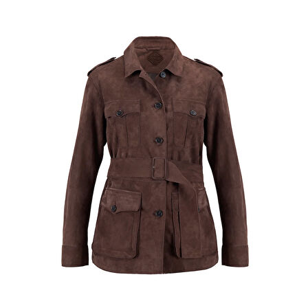 Tiora Kahve Kadın Süet Ceket