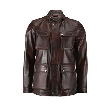 Dione Kahve Erkek Deri Mont