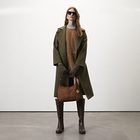 Stefania Yeşil Kadın Trençkot