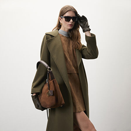 Stefania Yeşil Kadın Trençkot